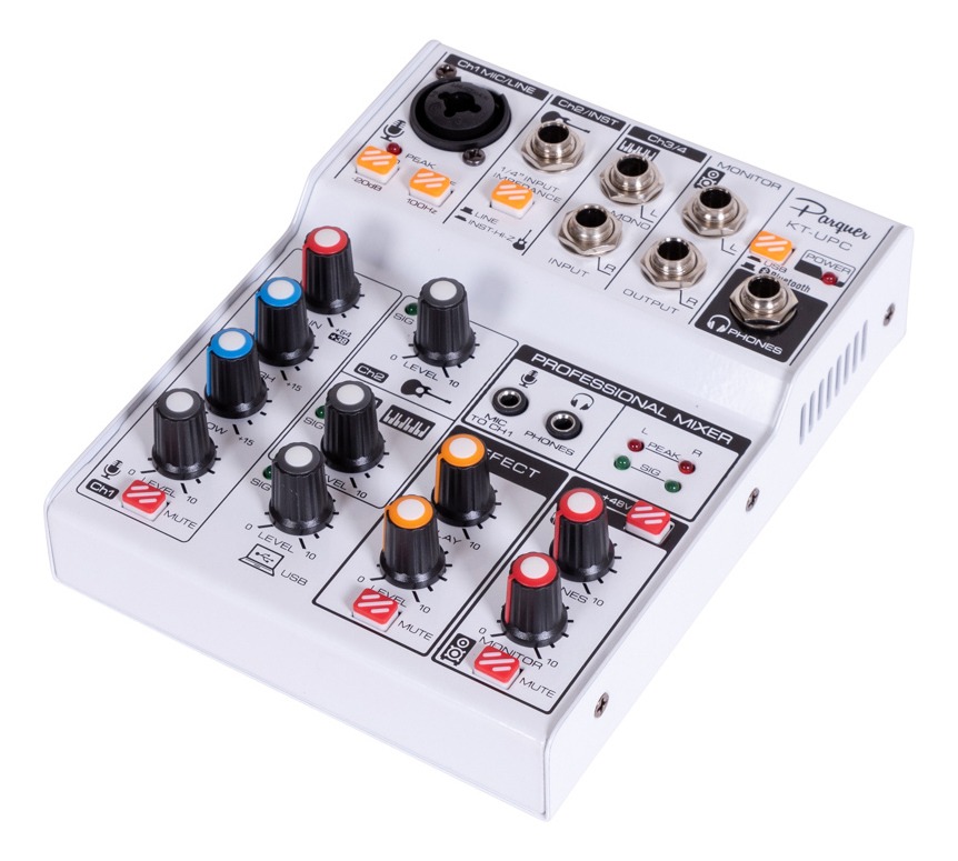 Consola Mixer + Interfaz USB Parquer Ktupc 3 Canales Music Shaker