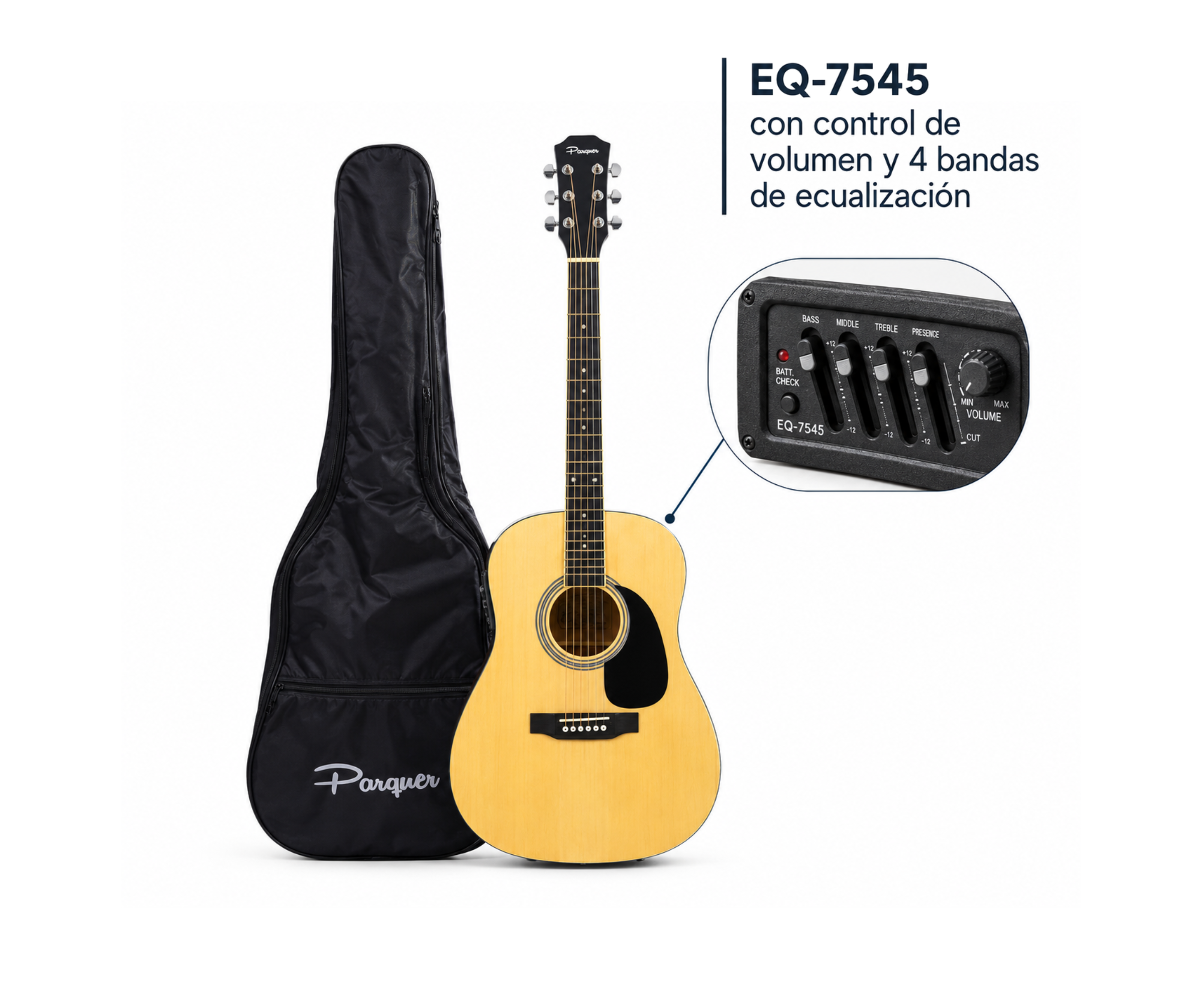 Guitarra Electroacústica Custom Zurdos Parquer Gal109lbeq4