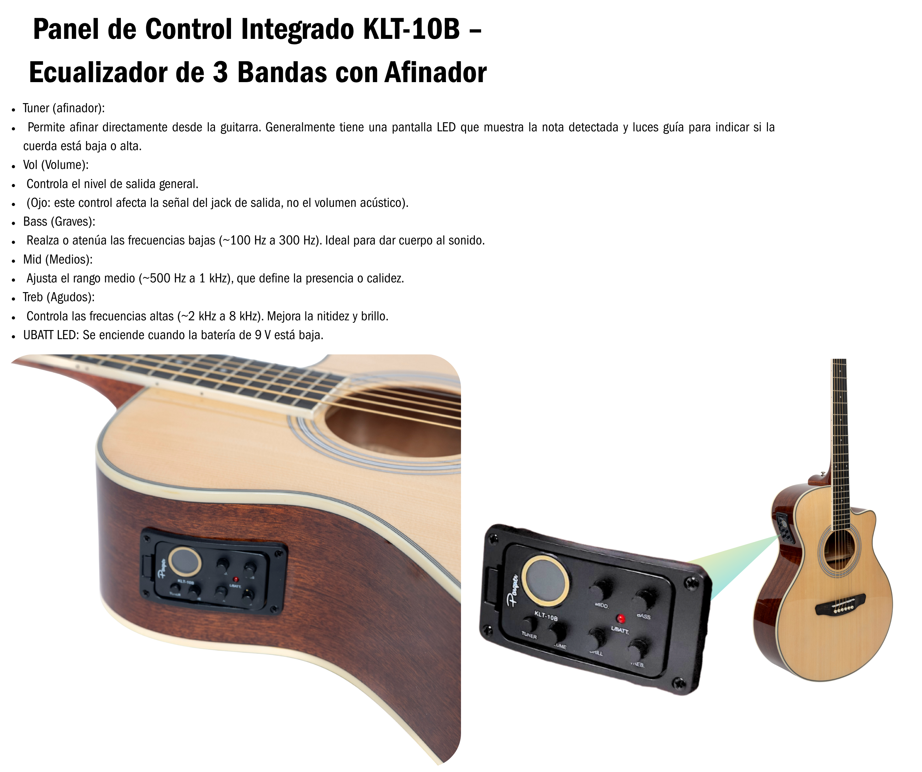 Guitarra Electroacústica Parquer Master Media Caja con Corte - Imagen 2