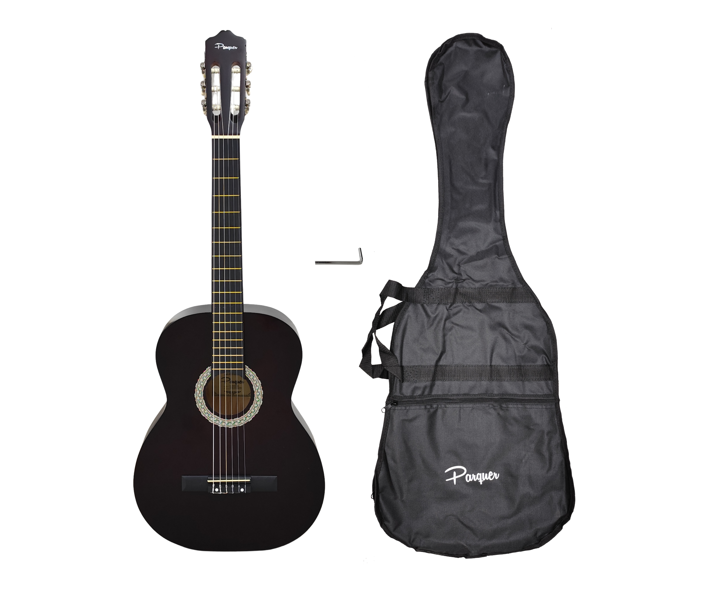 Guitarra Clásica Criolla Parquer Custom Marrón Mate Funda