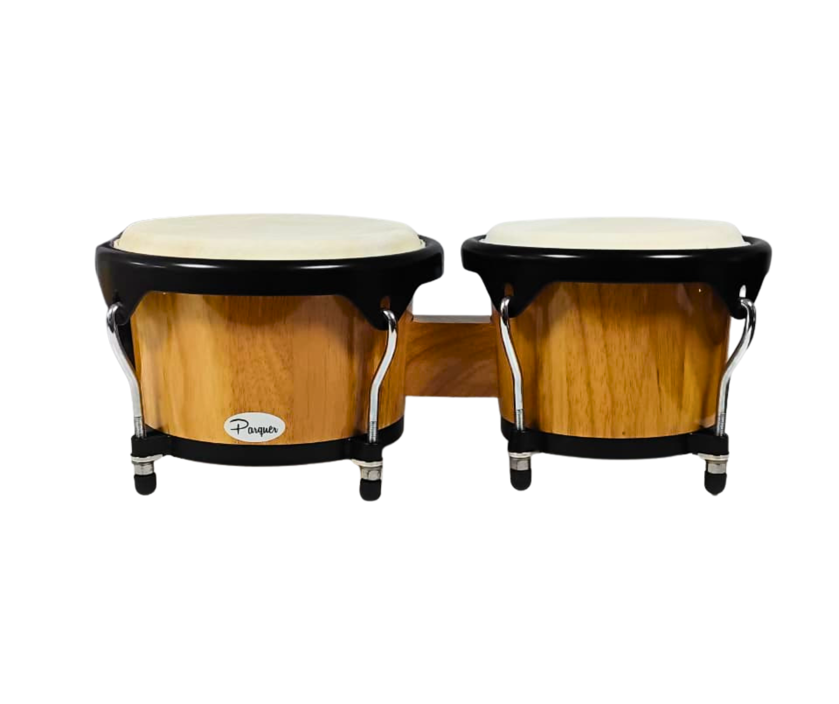 Bongos Parquer Custom Madera Natural Aro Negro 7 y 8.5 C