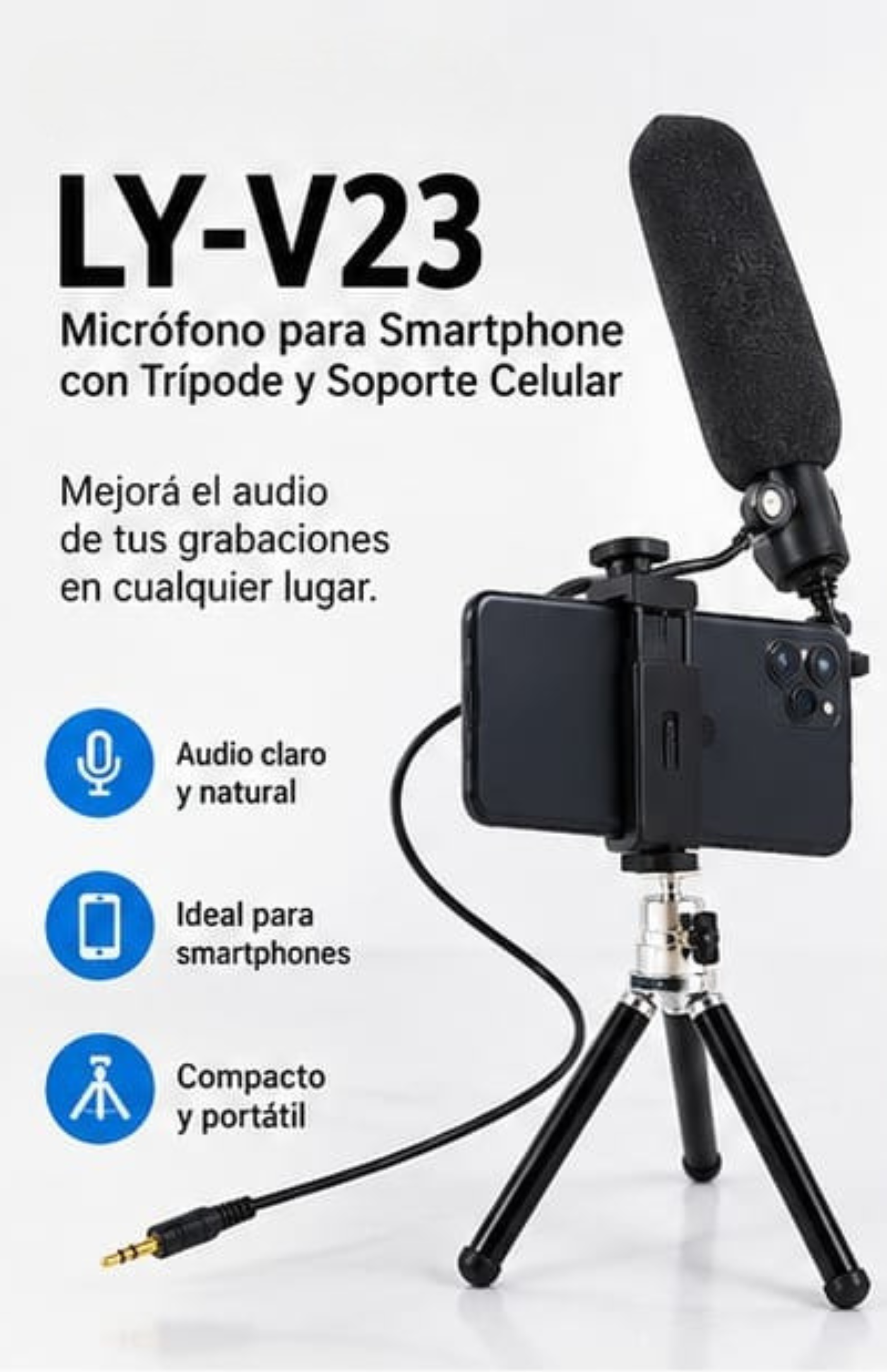 Micrófono Boom Hügel Dinámico Cámara Pc Stereo Soporte