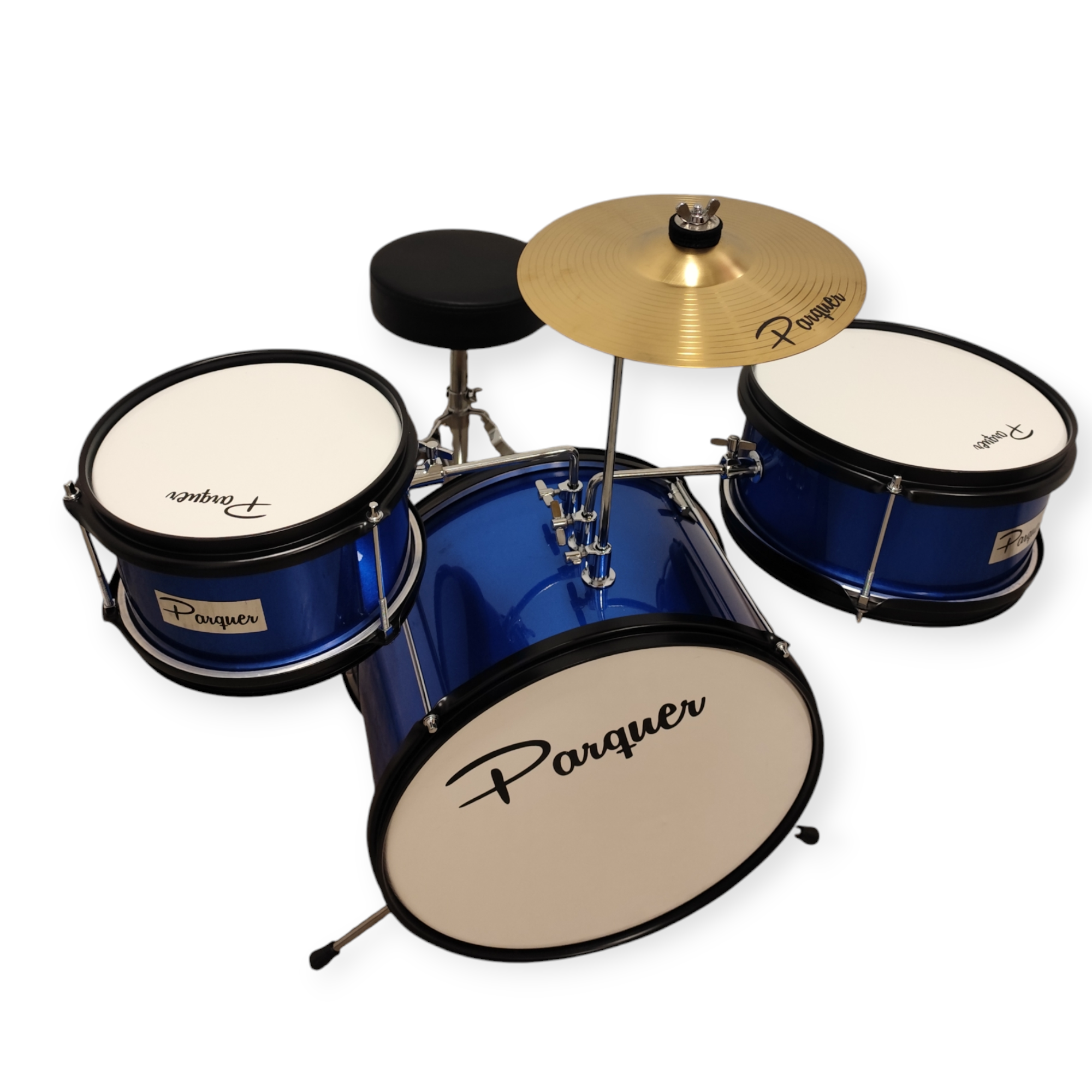 Batería Niños Infantil Parquer AZUL, Pedal, Banqueta, Plato - Imagen 2