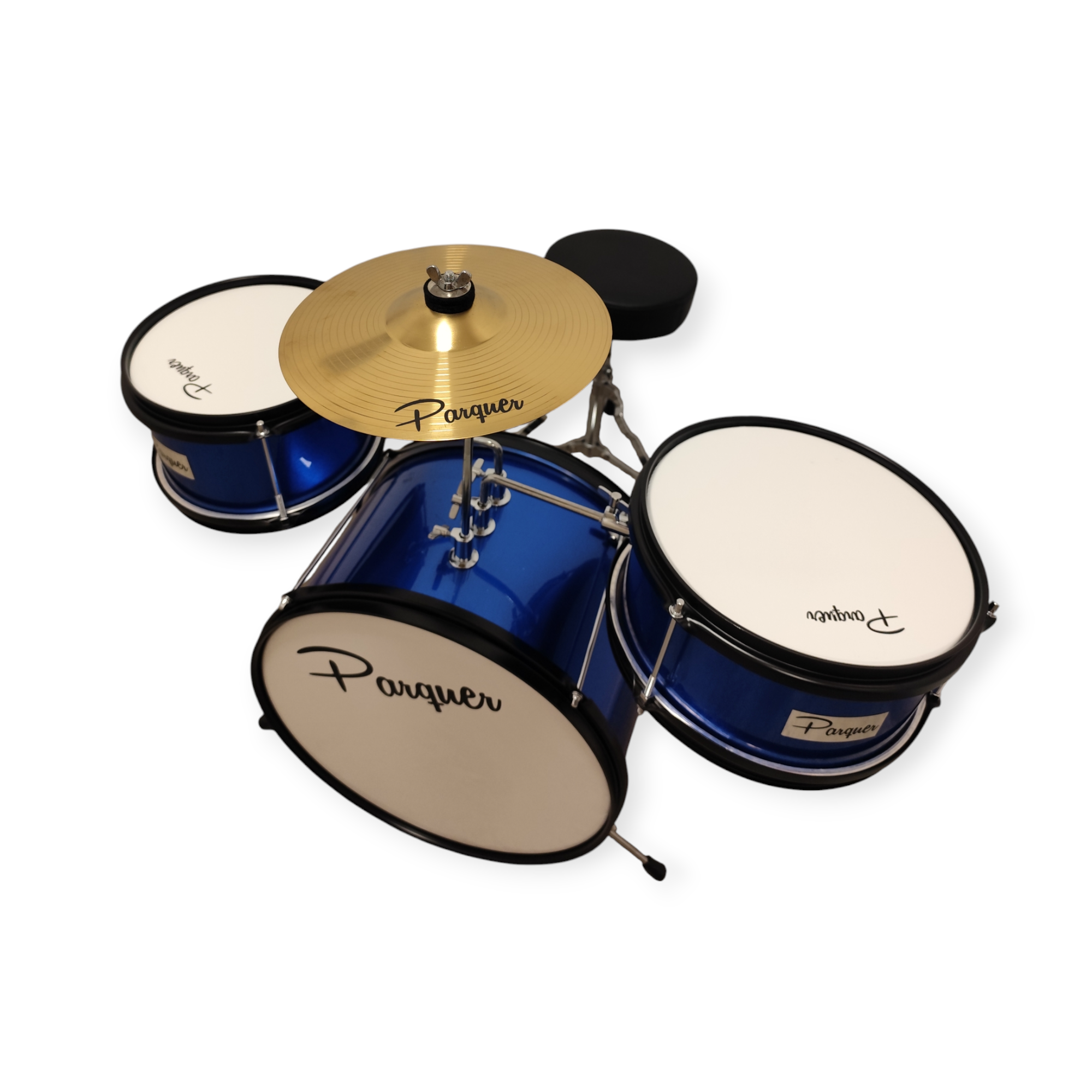 Batería Niños Infantil Parquer AZUL, Pedal, Banqueta, Plato - Imagen 3