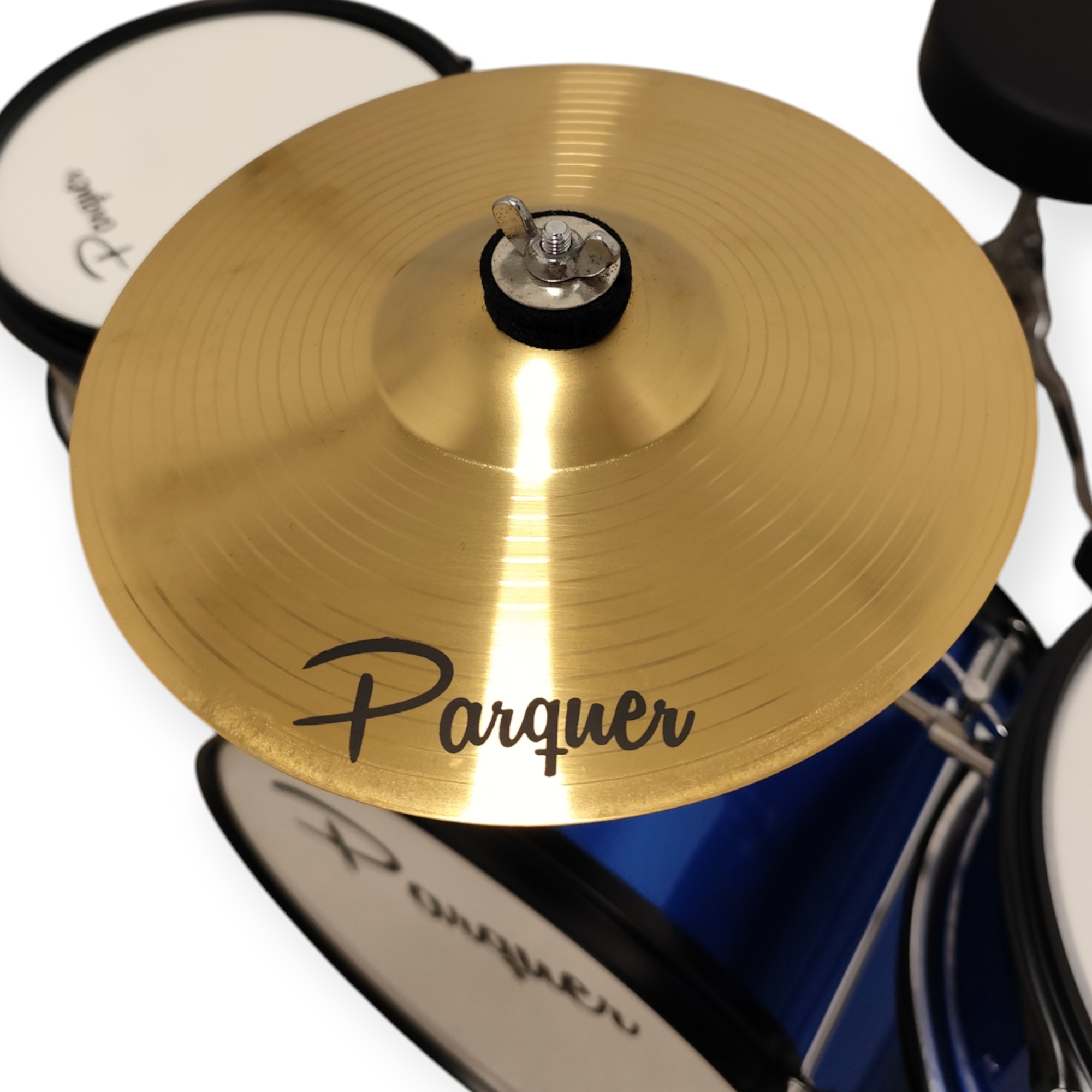 Batería Niños Infantil Parquer AZUL, Pedal, Banqueta, Plato - Imagen 7