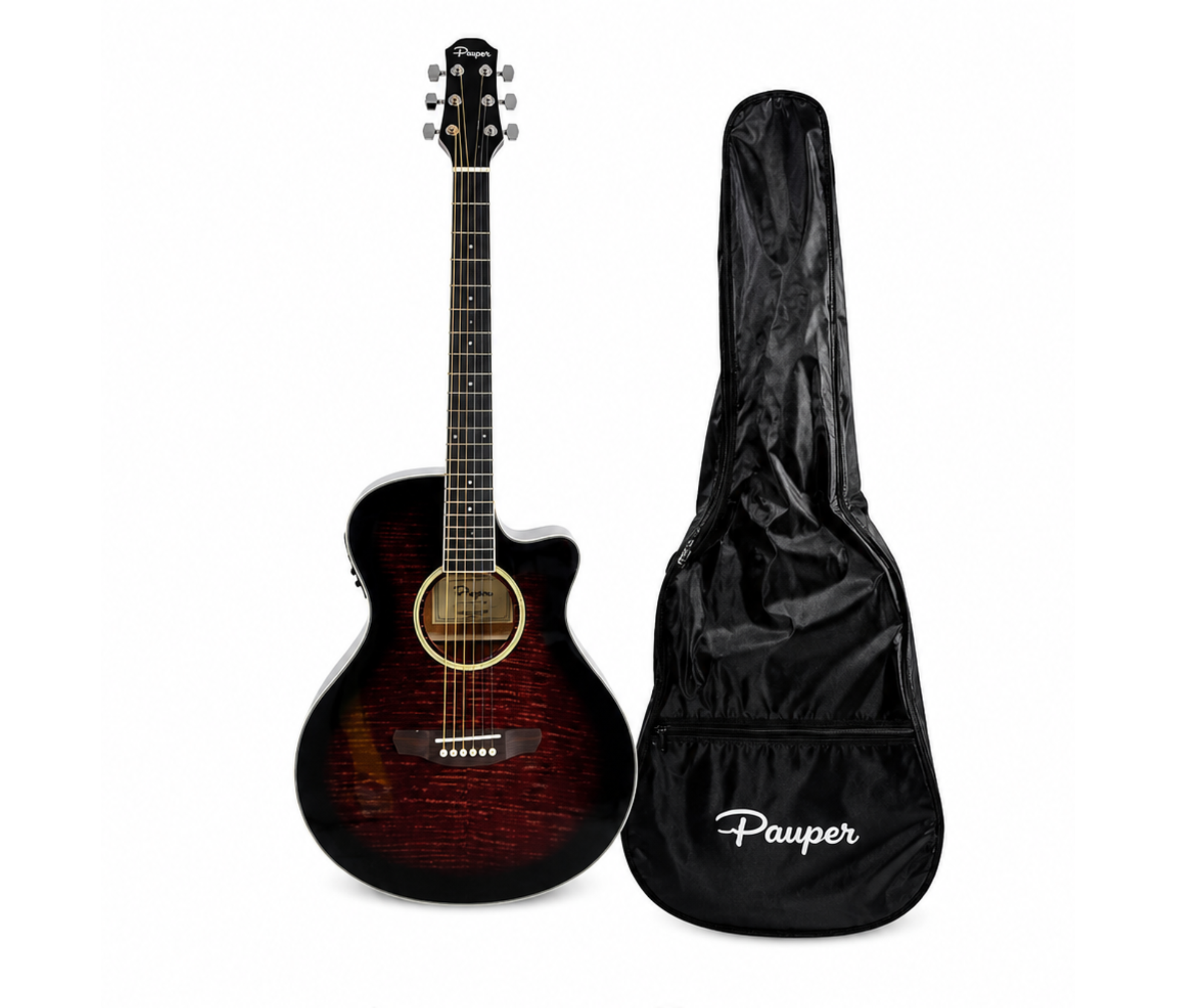 Guitarra Electroacústica Parquer Custom Apx Negra Corte