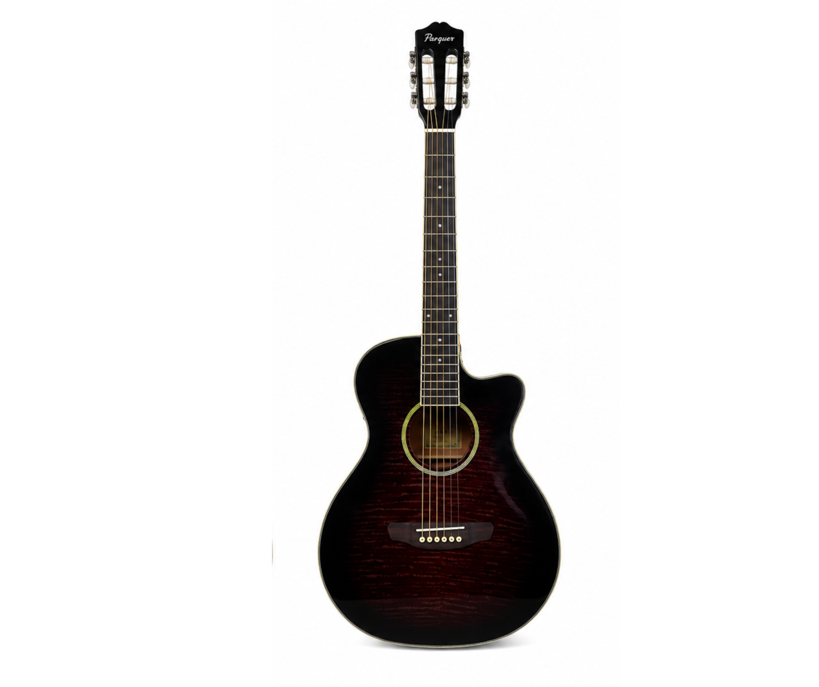 Guitarra Electroacústica Parquer Custom Apx Negra Corte - Imagen 6