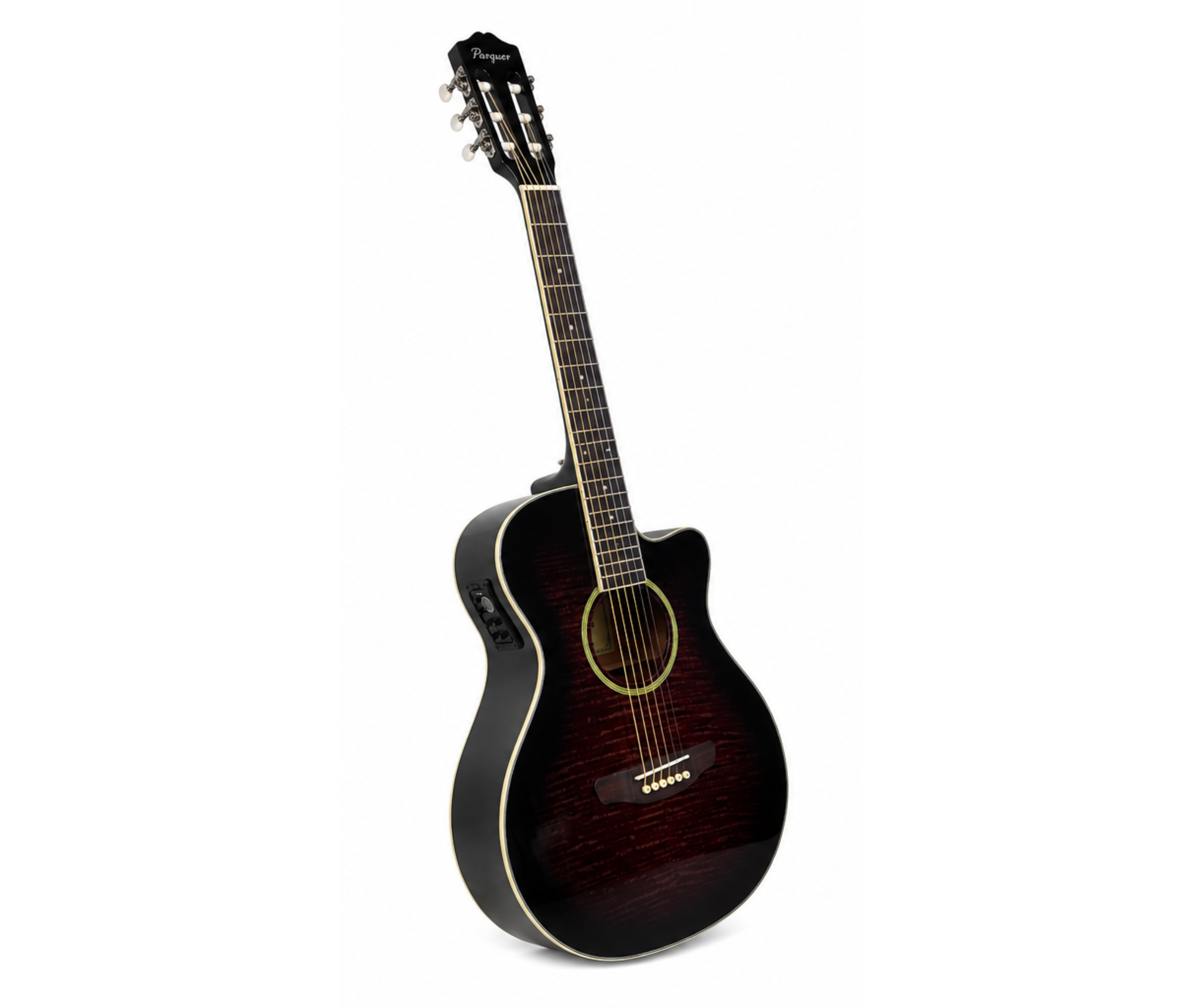Guitarra Electroacústica Parquer Custom Apx Negra Corte - Imagen 5