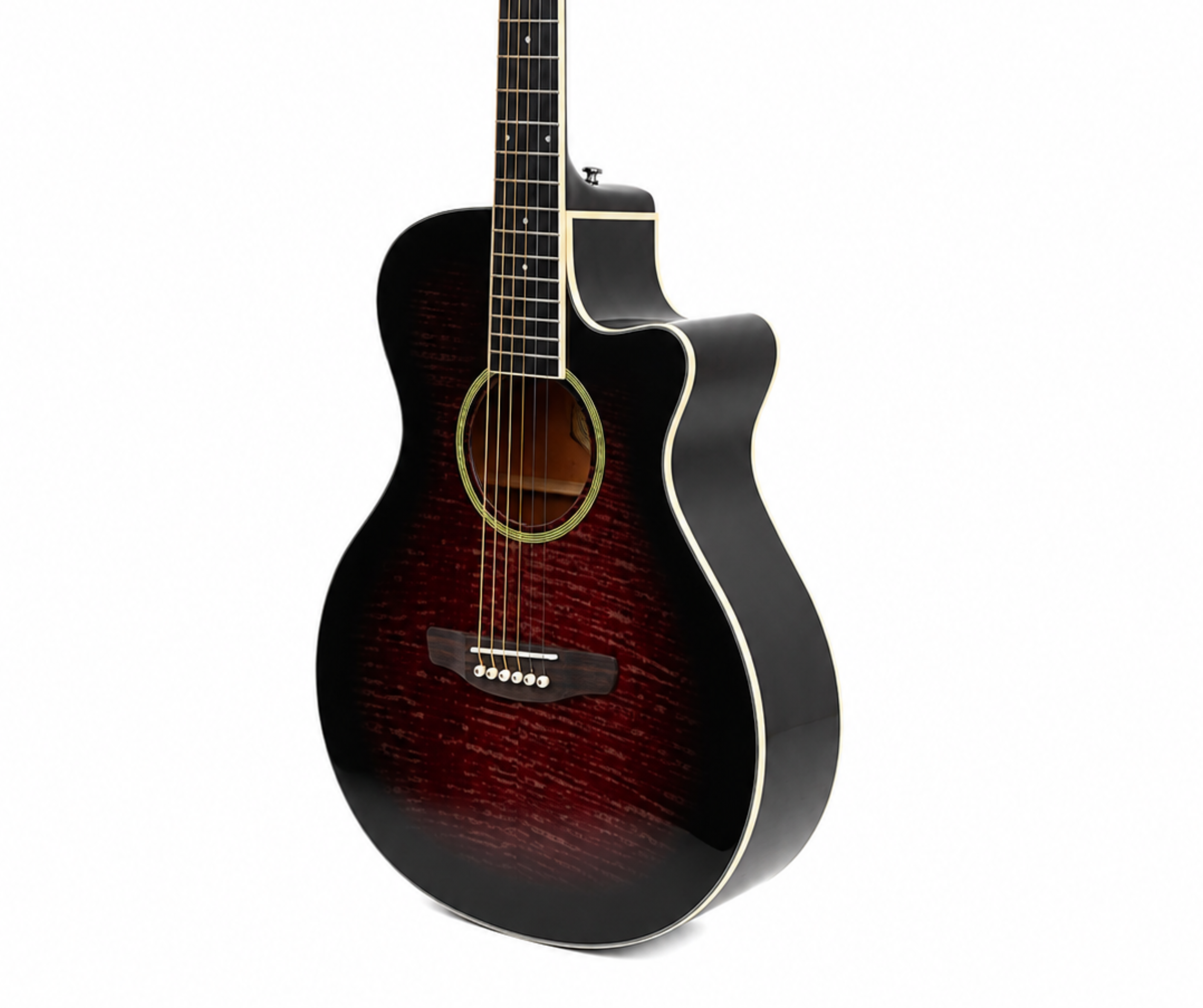 Guitarra Electroacústica Parquer Custom Apx Negra Corte - Imagen 4