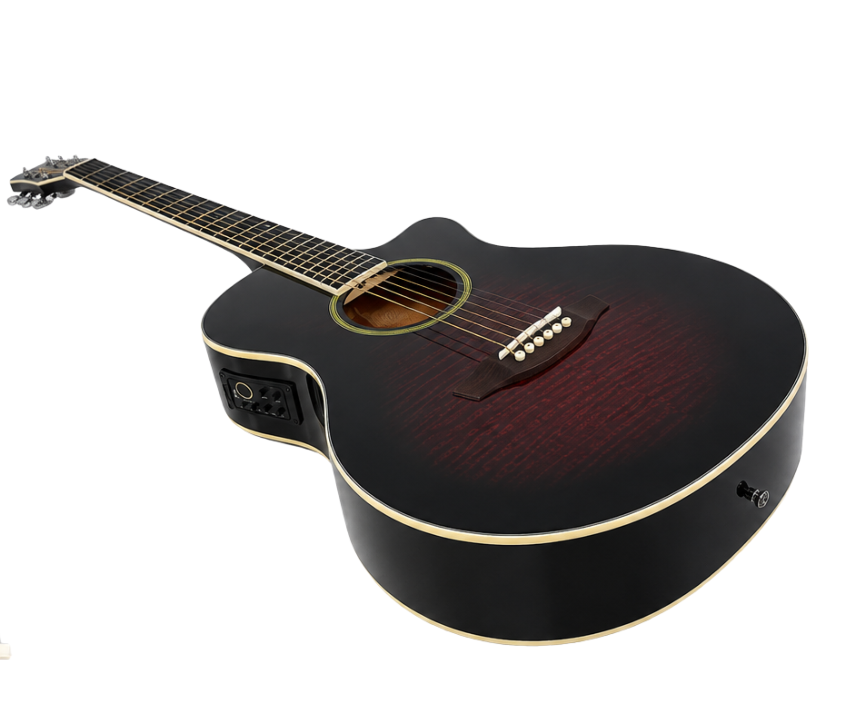 Guitarra Electroacústica Parquer Custom Apx Negra Corte - Imagen 2