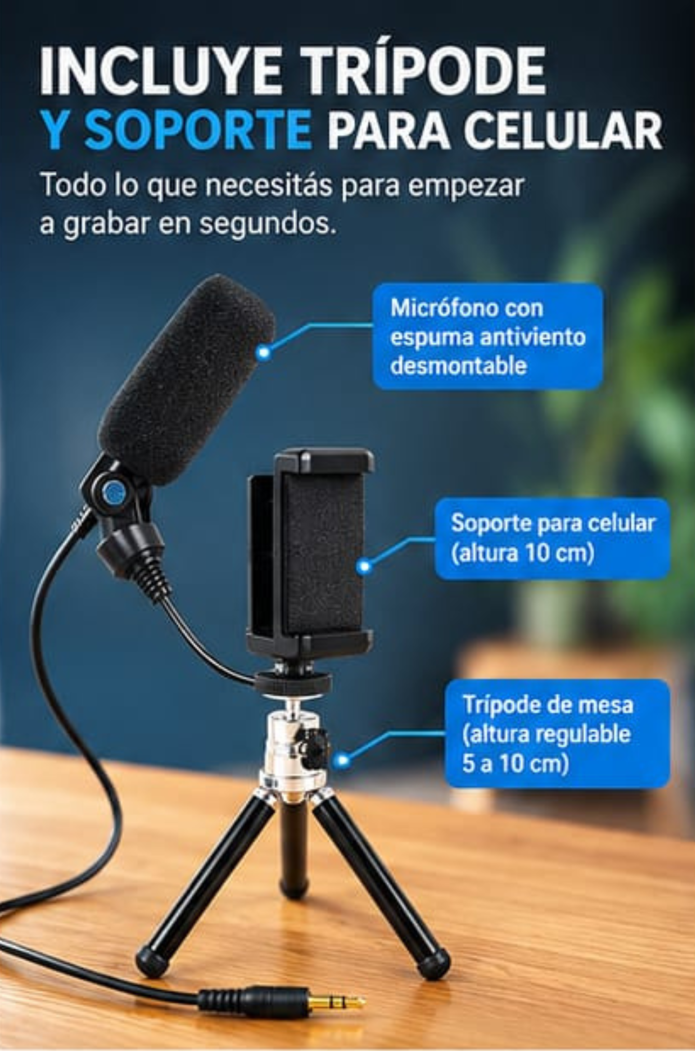 Micrófono Boom Hügel Dinámico Cámara Pc Stereo Soporte - Imagen 8