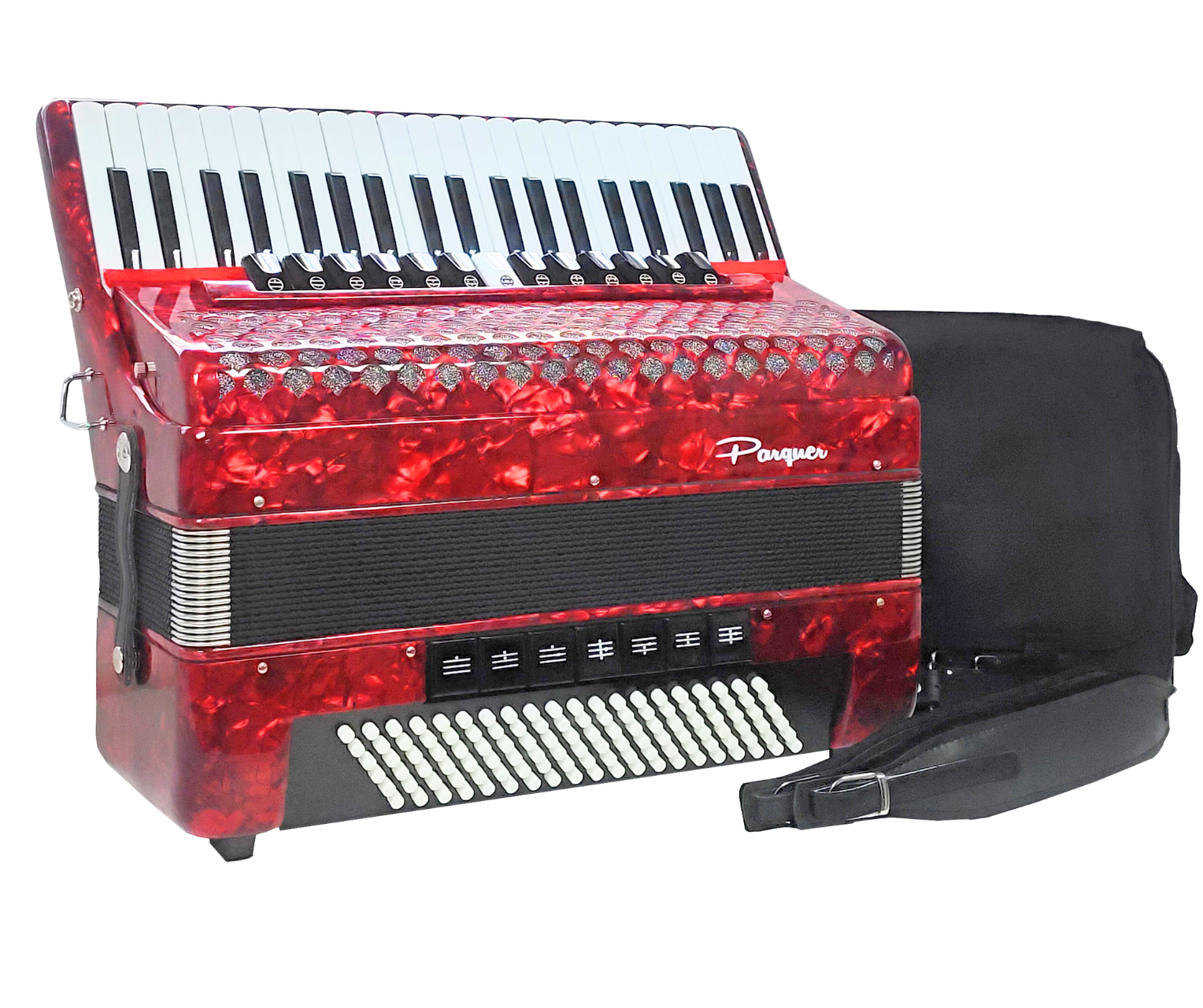 Acordeon Parquer 120 Bajos 37 Llaves 13+7+1 Reg rojo