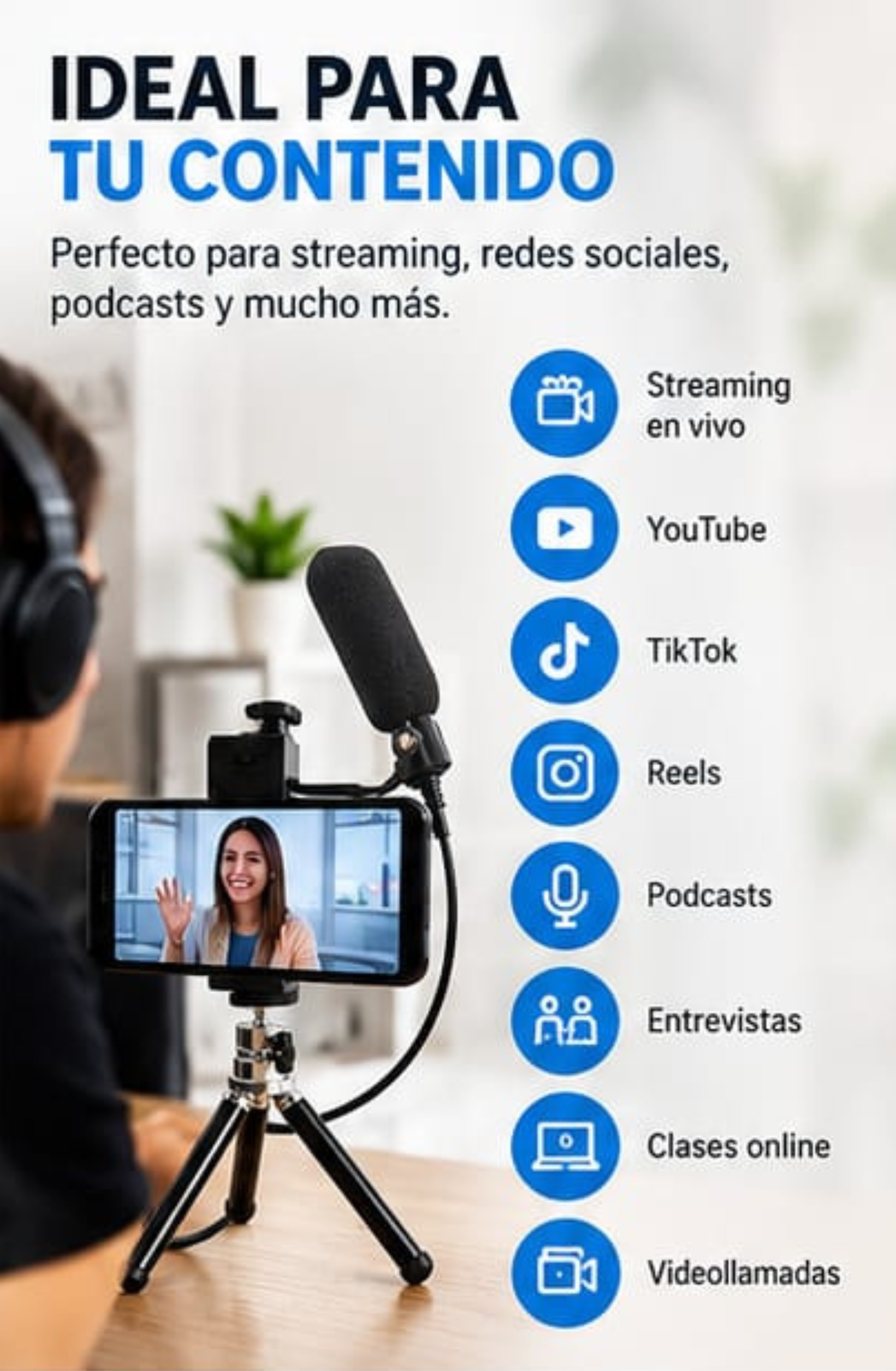 Micrófono Boom Hügel Dinámico Cámara Pc Stereo Soporte - Imagen 7