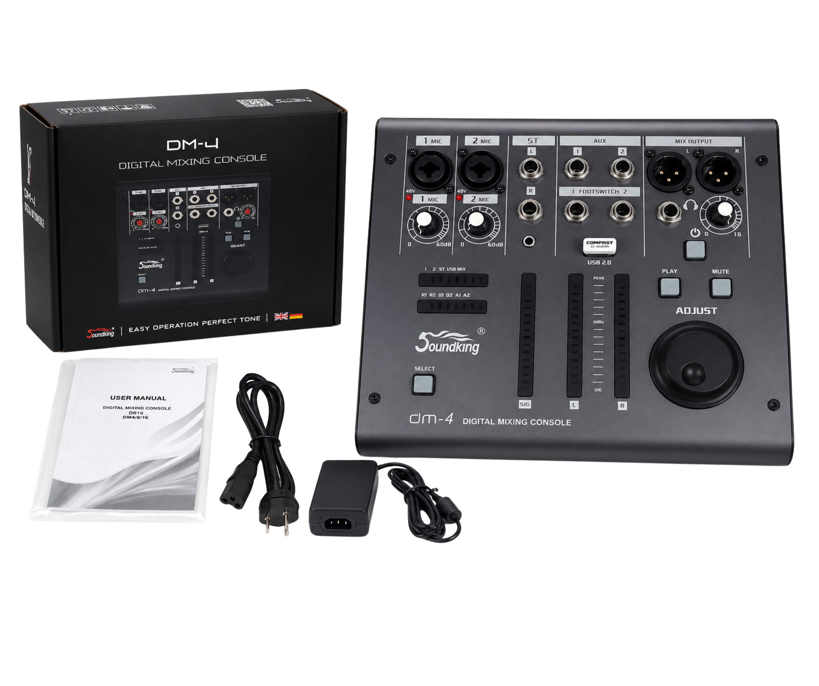 Consola Mixer Digital Soundking Dm-4 4 Canales USB P/ iPad