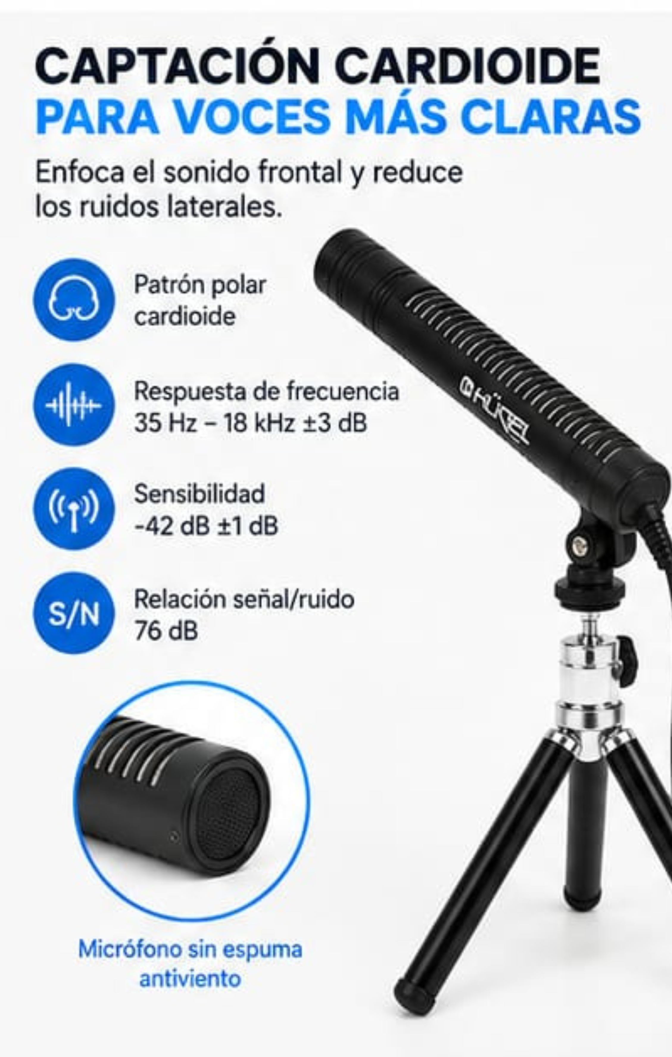 Micrófono Boom Hügel Dinámico Cámara Pc Stereo Soporte - Imagen 4