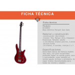 Bajo ElectRico Parquer Jazz Bass Rojo con Funda - Imagen 2