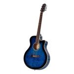Guitarra Acustica Mini Jumbo Azul Parquer Corte Media Caja