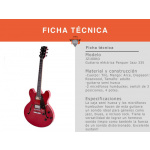 Guitarra Eléctrica Parquer 335 Semi Hueca Jazz Roja C Funda - Imagen 2