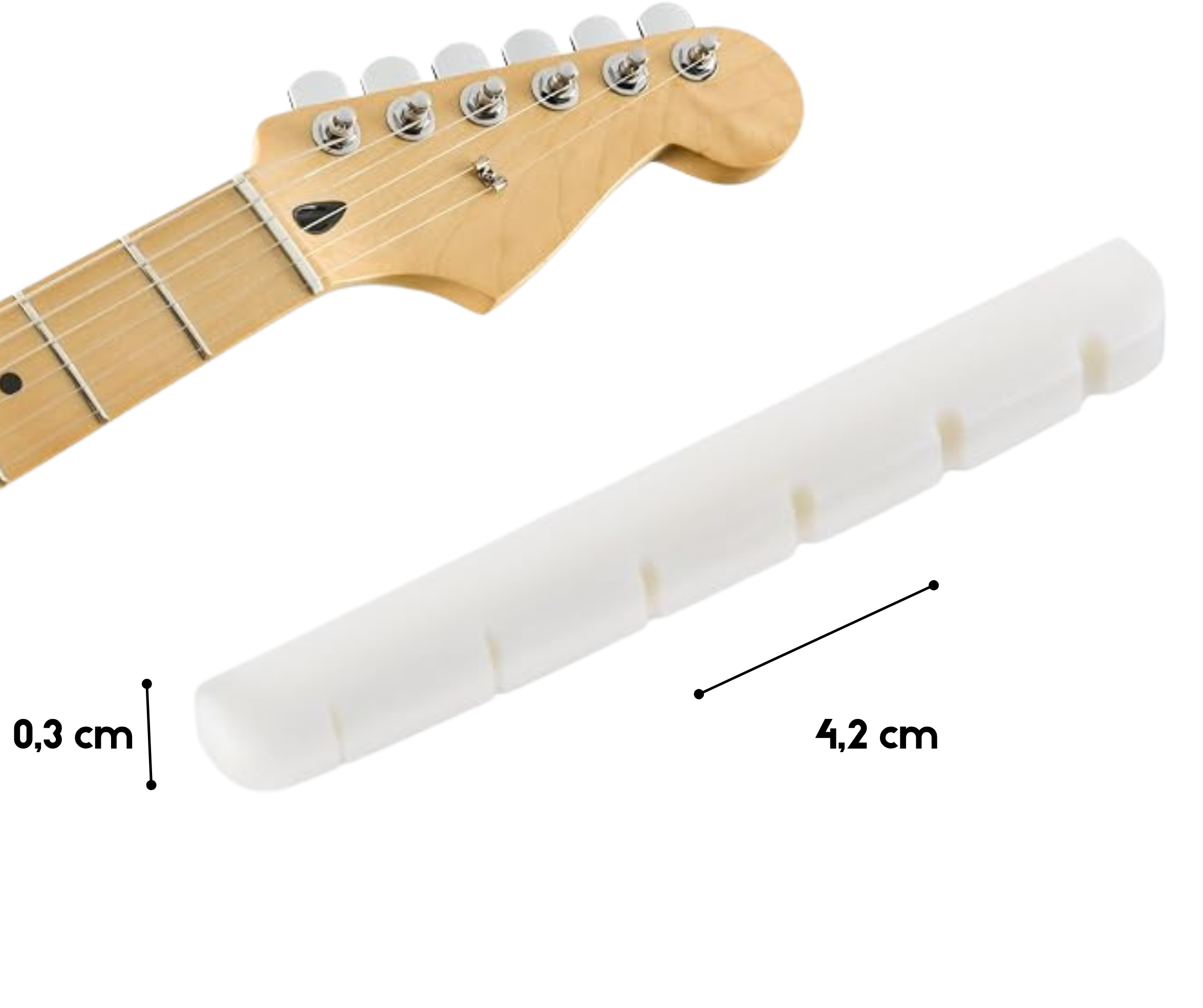 Cejuela Ranurada Para Guitarra Eléctrica Marca Alice - Imagen 3