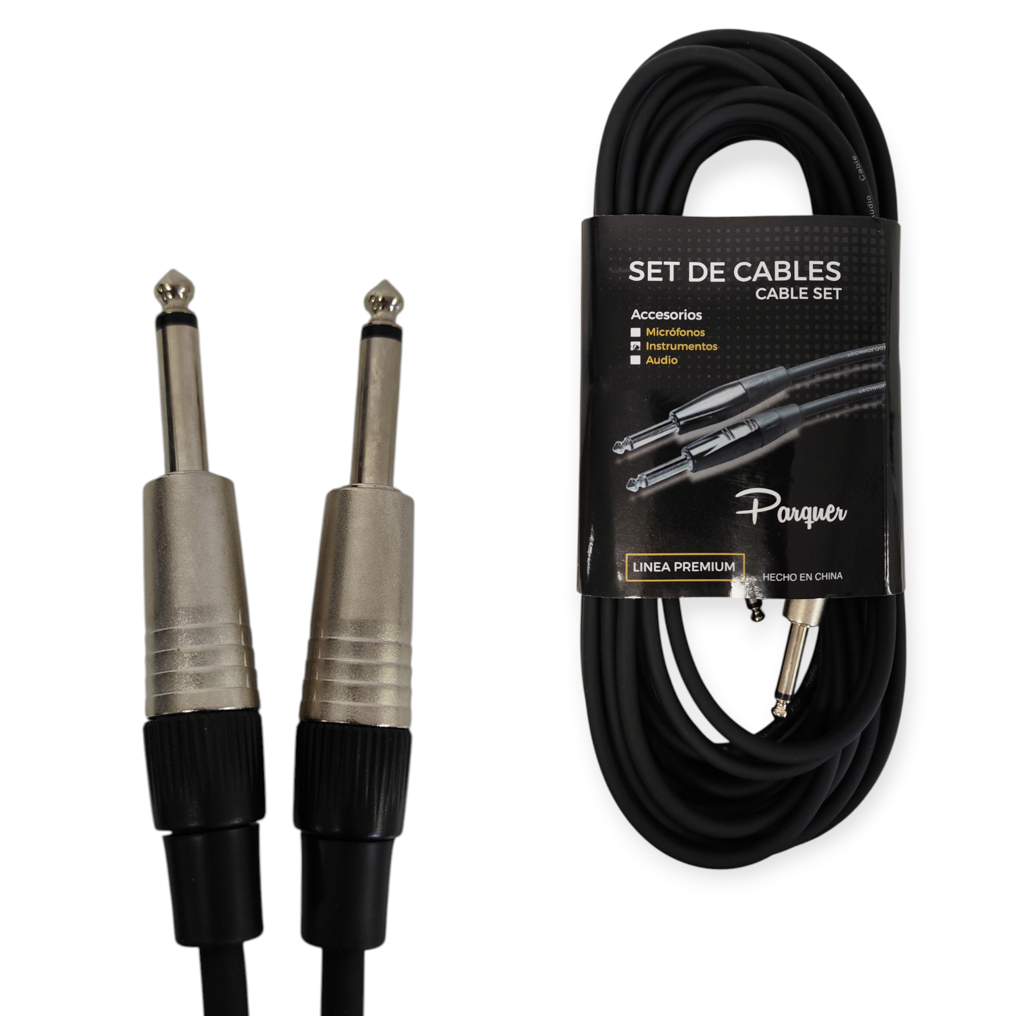 Cable Plug a Plug Parquer 6 Metros Negro