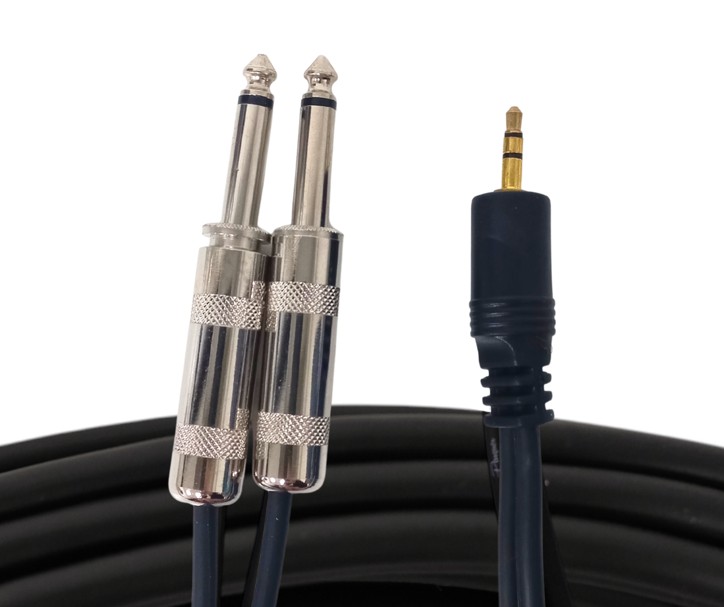 Cable Profesional Mini Plug a 2 Plug Mono de 1.8 Metros Parquer - Imagen 2