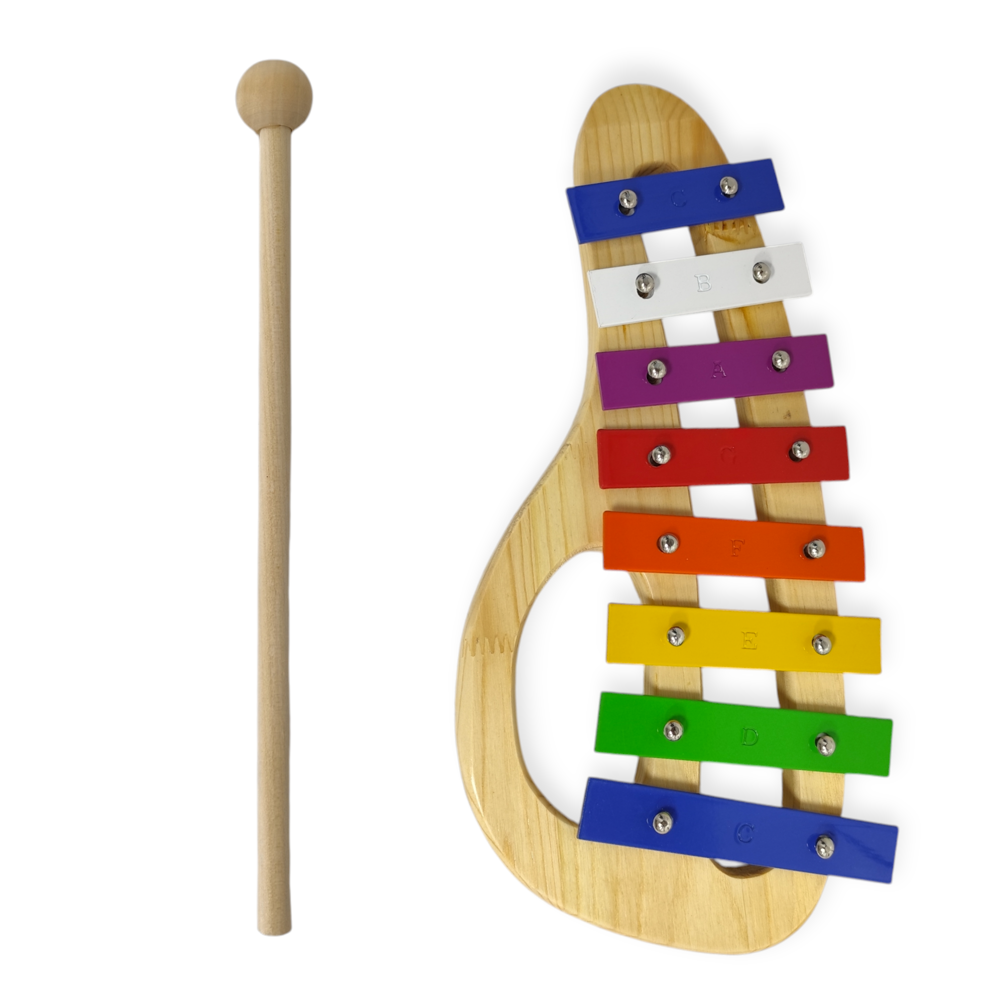 Metalofón Parquer 8 Notas Metal Base Madera Palillos