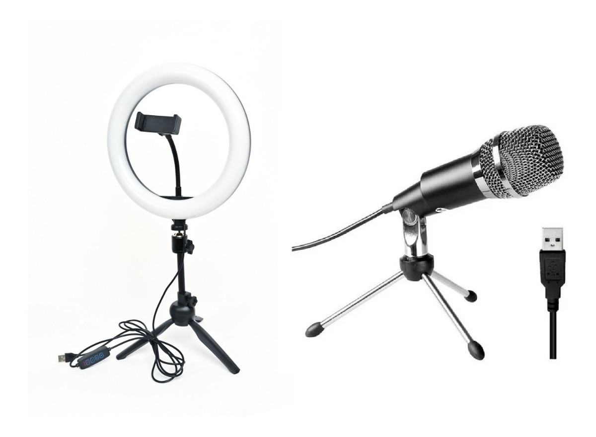 Kit P/Streaming VLMM2 C/Microfono Para Celular Hugel Con Luz Y Tripode  PARQUER - Repuestos Musicales