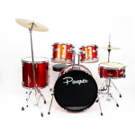 Bateria Acústica Parquer 5 Cuerpos Roja Platillos Soporte