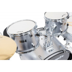 Bateria Acústica Parquer 5 Cuerpos Plateada Platillo Soporte - Imagen 7