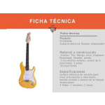 Guitarra Eléctrica Parquer Stratocaster Amarilla con Funda - Imagen 2