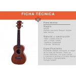 Ukelele Concierto Parquer Tapa Caoba Maciza con Funda Uk250 - Imagen 2