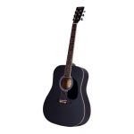 Guitarra Acústica Parquer Negra Mate Jumbo Funda