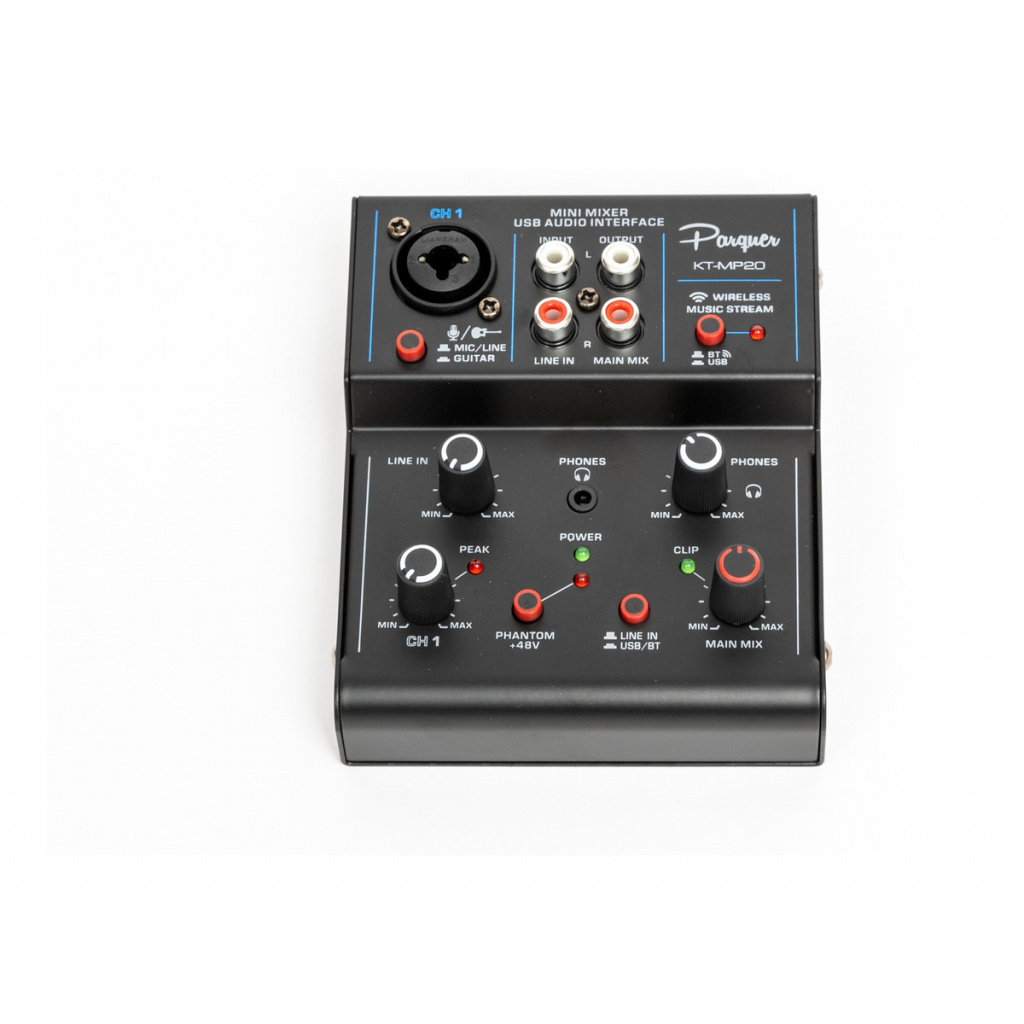 Consola Mixer Interfaz Parquer 2 Canales Phantom Grabación Music Shaker