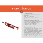 Trompeta Plástico Parquer Metalizada Roja Bb con Funda - Imagen 2
