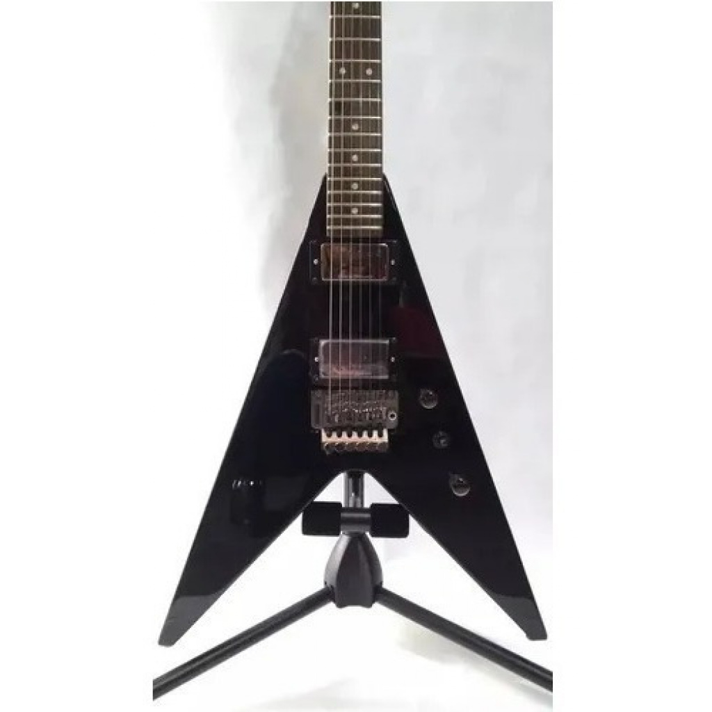 Guitarra Eléctrica Aria Flying V Floyd Rose Negra Duncan Music Shaker