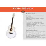 Guitarra Acustica Parquer Tipo Apx Blanca Media Caja Corte - Imagen 2