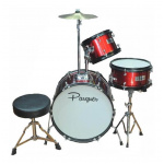 Batería Reforzada Niños Parquer Roja Pedal, Banqueta, Plato