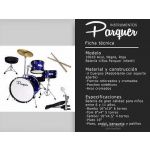 Batería Reforzada Niños Parquer Azul Pedal, Banqueta, Plato, - Imagen 2
