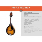 Mandolina Acustica Parquer Sunburst con Funda - Imagen 5