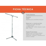 Soporte Tripode Pie Micrófono Parquer Custom Metal Reforzado - Imagen 2