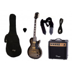 Combo Guitarra Eléctrica Parquer Lp Negra Amplificador 10w