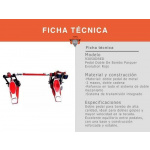 Pedal Doble de Bombo Parquer Evolution Rojo Para Bateria - Imagen 2