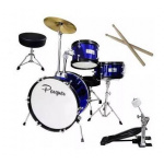 Batería Reforzada Niños Parquer Azul Pedal, Banqueta, Plato,