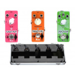 Set 3 Pedales Efecto Guitarra Xvive Distorsión Phaser Auto Wah Wah Estuche con Cables