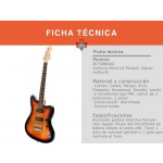 Guitarra Eléctrica Parquer Jaguar Sunburst con Funda - Imagen 2