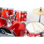 Bateria Acústica Parquer 5 Cuerpos Roja Platillos Soporte - Imagen 3