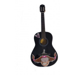 Guitarra Criolla Niño 3/4 Parquer Negra Dibujo Funda