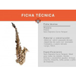 Saxo Soprano Curvo Parquer con Estuche Boquilla Correa - Imagen 2