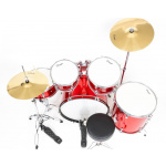 Bateria Acústica Parquer 5 Cuerpos Roja Platillos Soporte - Imagen 5