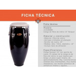 Conga Parquer Liviana Negra Fibra Vidrio Parche Cuero 10 - Imagen 2